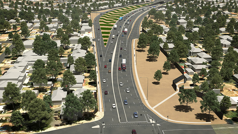 Torrens Rod to Pym Street looking South toward Torrens Road