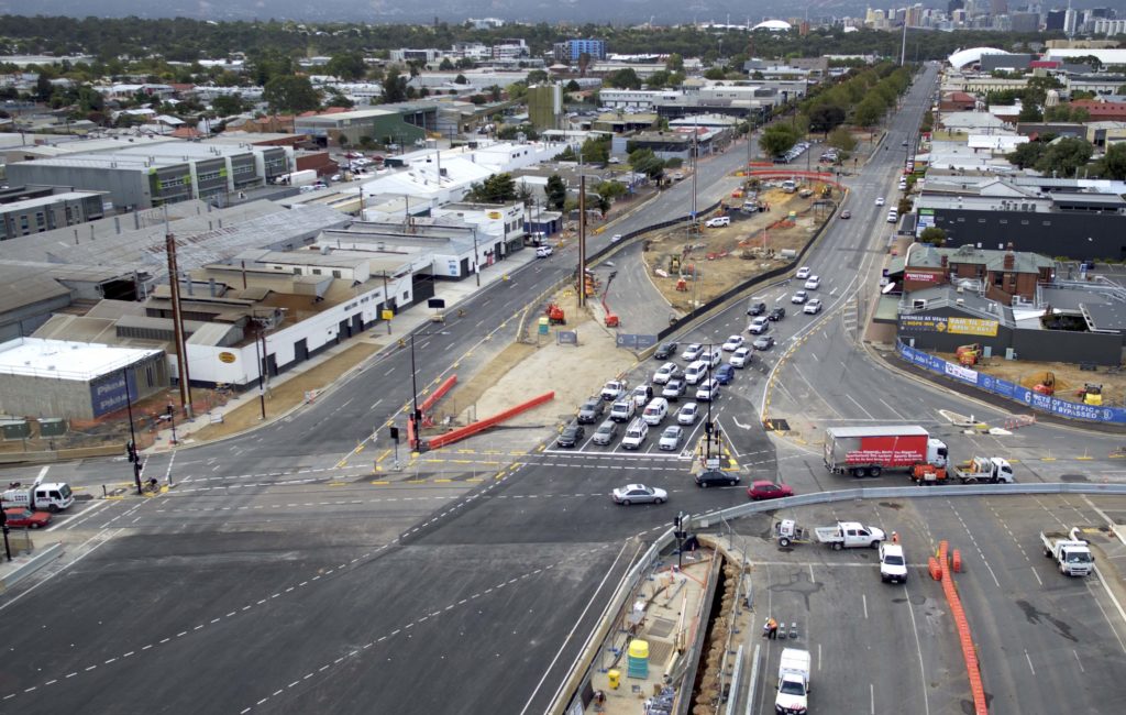 Port Road after traffic switch