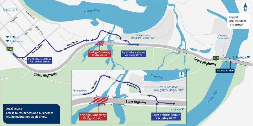 Sturt Highway - light vehicle detour