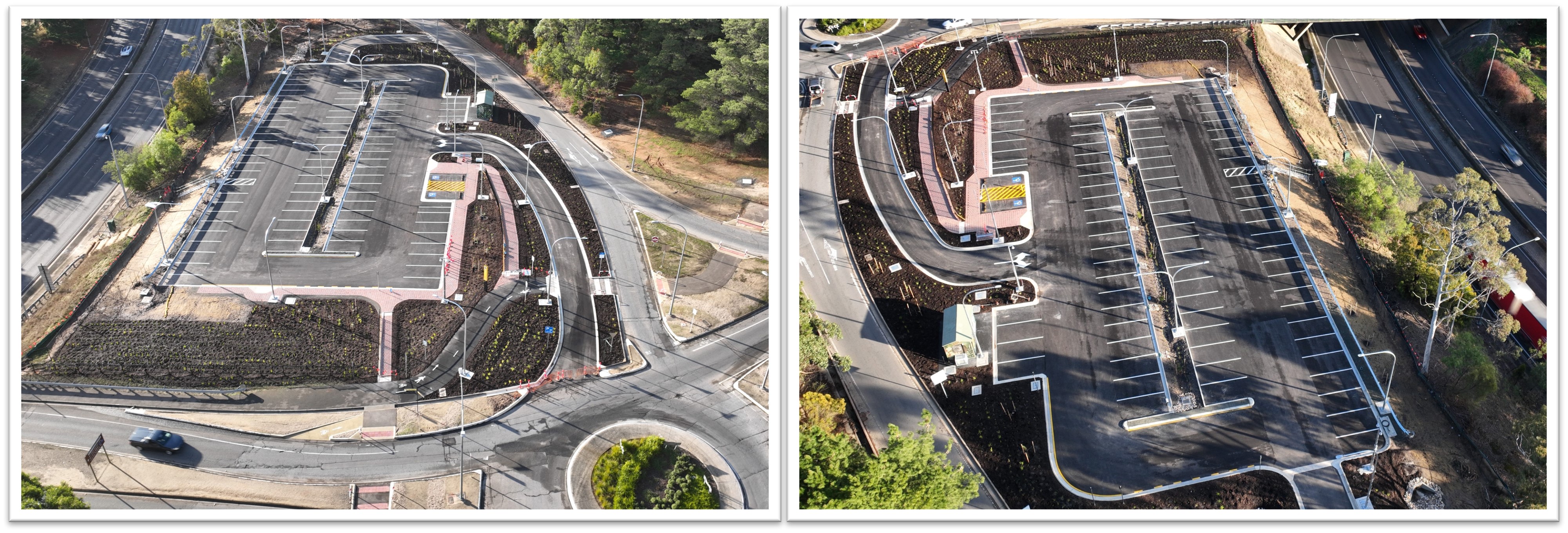 Birds-eye-view of Crafers Park 'N' Ride