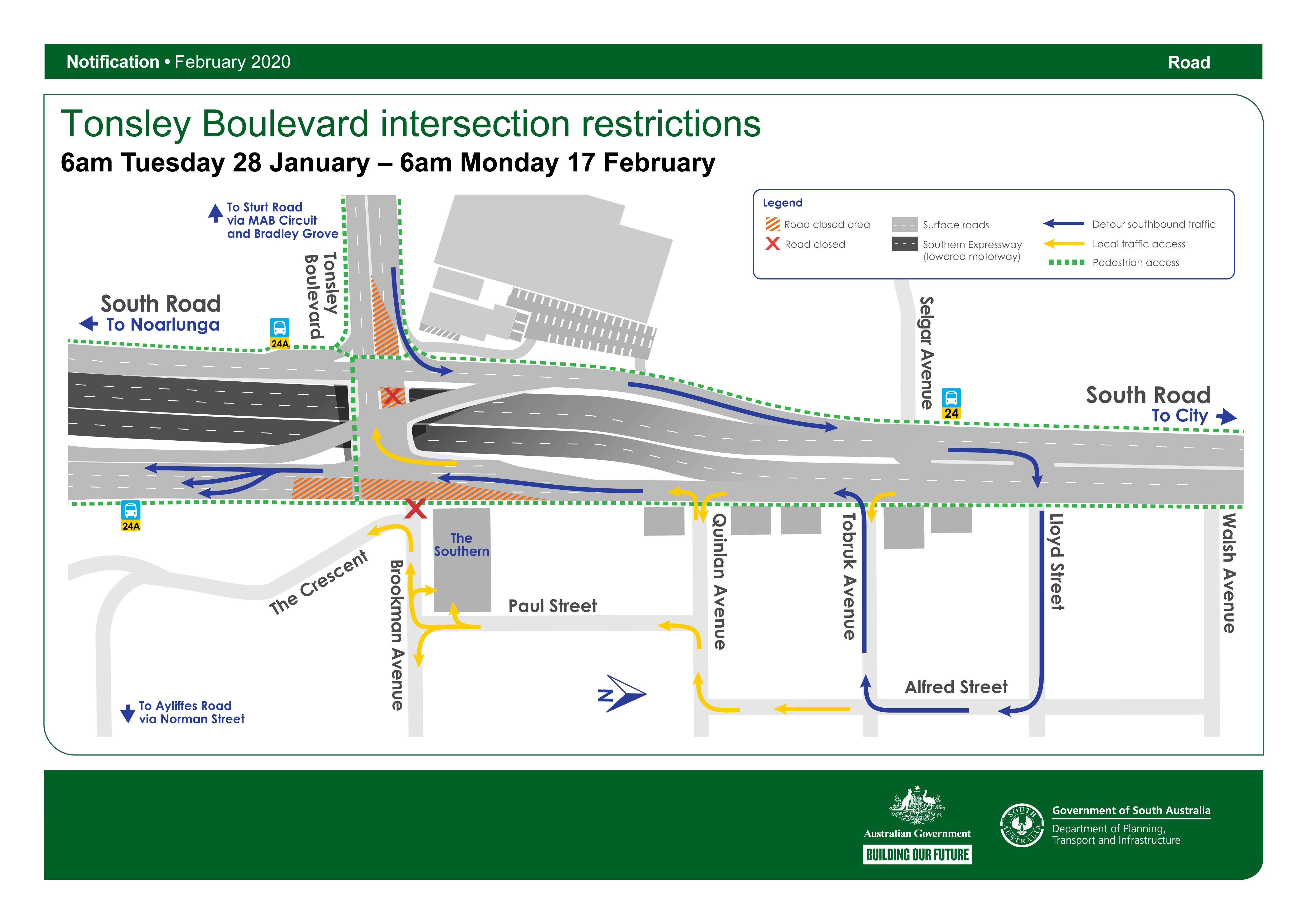 Tonsley Boulevard restrictions